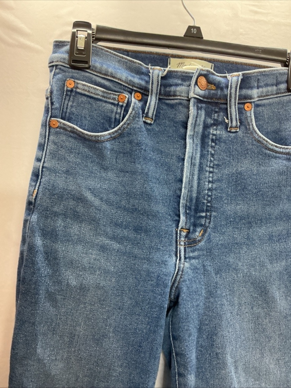Madewell High-Rise Straight Jeans in Medium Blue Wash - Picture 2 of 5